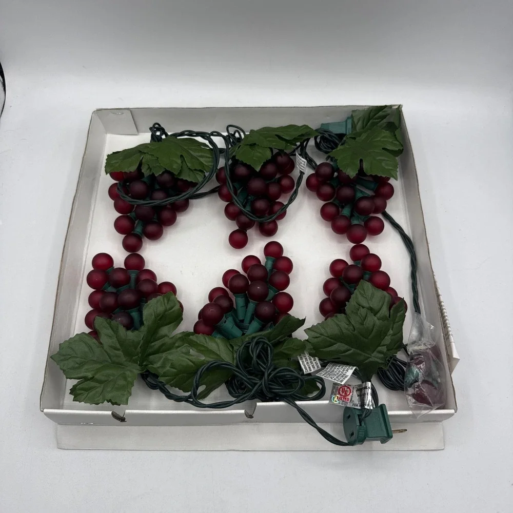 Costco Red Grape Cluster Lights Indoor Outdoor 7.5ft Red Vineyard String Lights